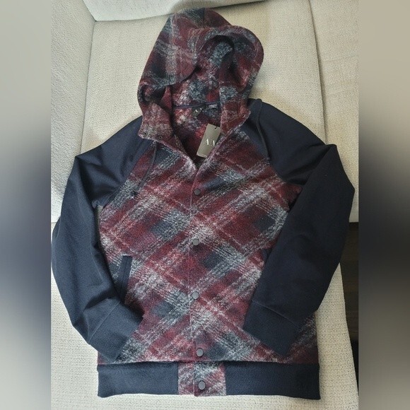 Armani Exchange Womens Varsity Button up Wool Blend Coat - Picture 3 of 12